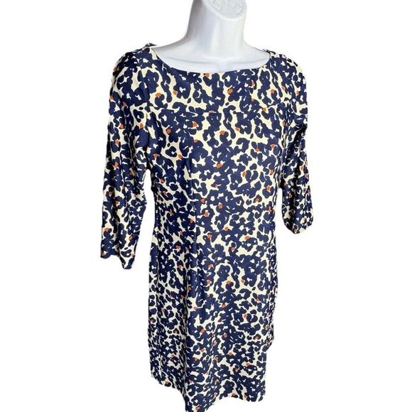 Jude Connally 3/4 Sleeve Shift Dress Women’s Size XS Blue Pattern Style 123 - Picture 7 of 7